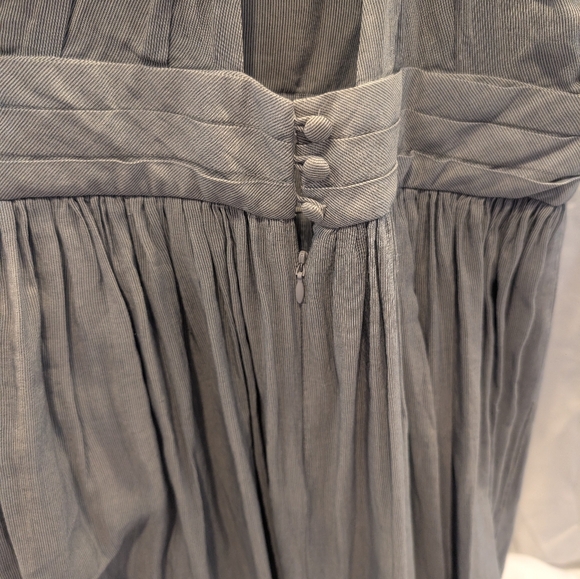 Moda International Gray And White Pleated Halter Gown - Picture 3 of 6